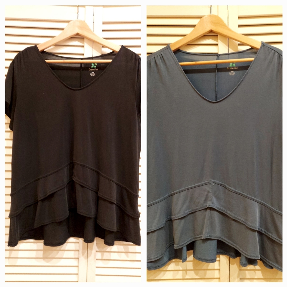 GreenTea Pleated Tops -2 tops one great pfice!  🌸👕 2 for 1